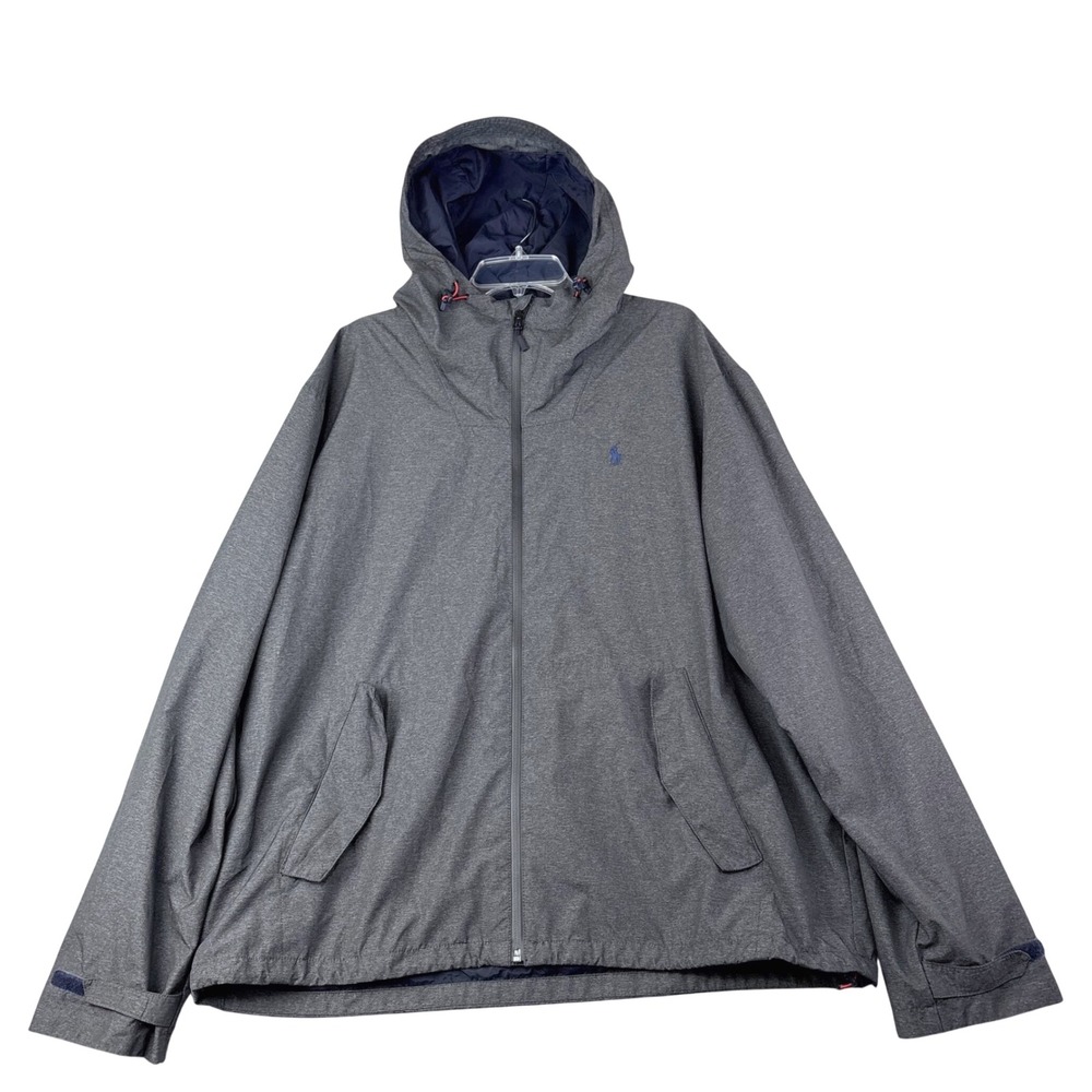 Polo Ralph Lauren Mens XXL Portland Gray Heather Hooded Windbreaker Jacket Pony